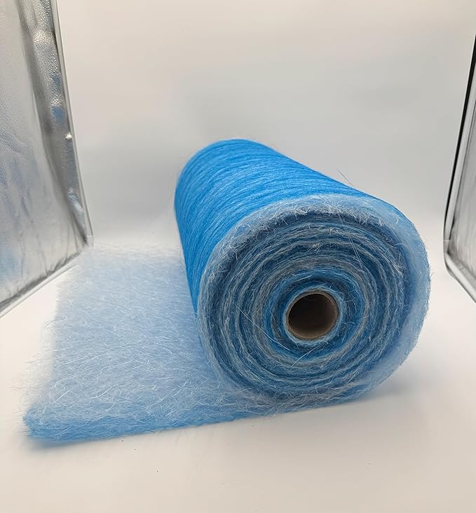 Paint Booth Exhaust Fiberglass Filter Roll, Blue/White Paint Arrestor for Spray Booth (25" x 100ft)