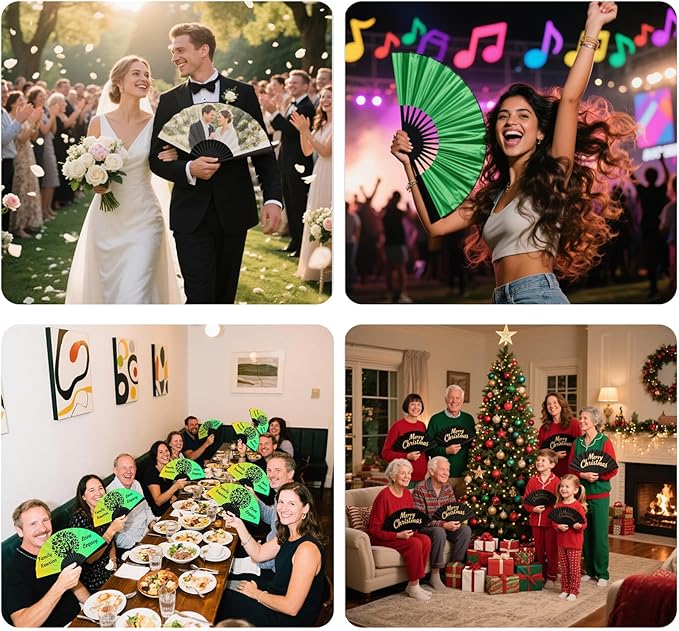 Custom Fans with Your Photo/Text - 13 Inch Personalized Folding Hand Fan for Line Dancing, Weddings, Parties | Decorative Gift for Women, Church Events & Dance Performances (5, 13 Inch)