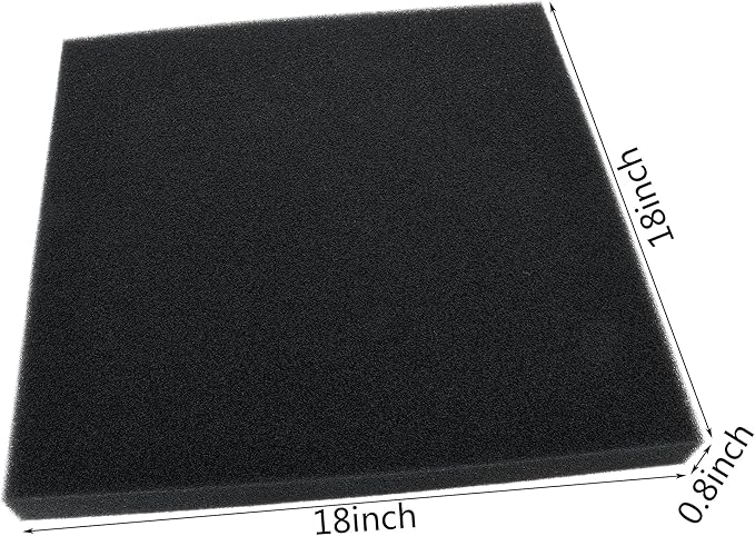 Aquarium Filter Bio Sponge Pad, Foam Sponges Filter Media, Cut fit it Filter Accessories for Fish Tanks and Ponds (18"x18"x1.6" (50PPI) 1 Pack)