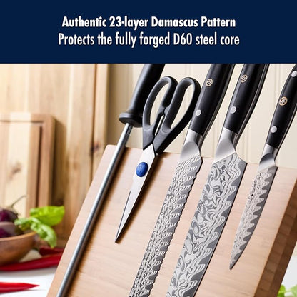 Henckels Compass Damascus 6-pc Magnetic Easel Damascus Knife Set