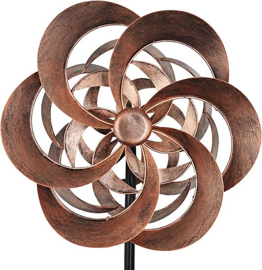 Garden Wind Spinners Outdoor Metal, Copper Kinetic Wind Sculptures & Spinner Yard Art for Outdoor Patio Lawn Decoration
