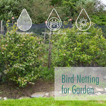 Bird Netting for Garden, Fetanten 7.5 x 100 FT Netting for Garden Protection Vegetables Fruit Trees Blueberry from Birds Deer Poultry, Heavy Duty Woven Mesh Net Animal Fencing with Ties and Staples