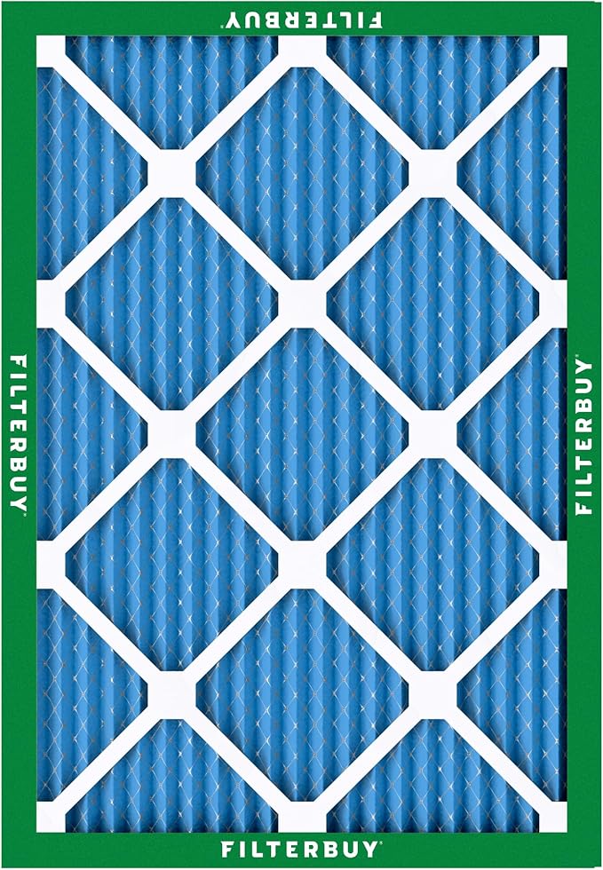Filterbuy 21x22x1 Air Filter MERV 13 Optimal Smoke & Allergy Defense (3-Pack), Electrostatic Pleated HVAC AC Furnace Filters Replacement, Made in USA (Actual Size: 20.50 x 21.50 x 0.75)