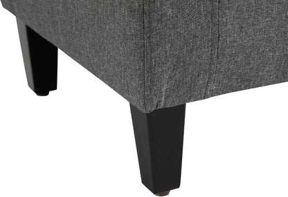 Gray Storage Ottoman with Linen Cover