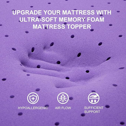 SINWEEK 3 Inch Gel Memory Foam Mattress Topper Twin XL, Twin Extra Long Mattress Pads for College Dorm Single Bed, Ventilated Soft Bed Topper, CertiPUR-US Certified, Twin XL Size