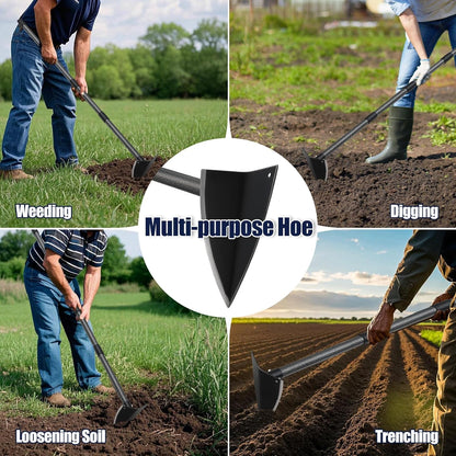 Professional Triangle Hoe with Detachable Shaft - Extra Wide 9.5" Sharpened Blade for Farm/Garden, 15"-71" Adjustable Stainless Steel Pole