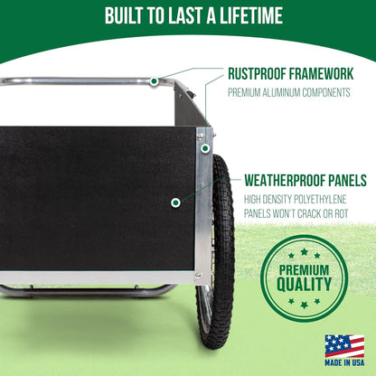 Smart Carts Ultimate Gardener Cart with 7 CF Capacity, Large 20-Inch Flat-Free Wheels for Effortless Maneuverability, and Aluminum Frame That is Strong, Lightweight, and Rustproof