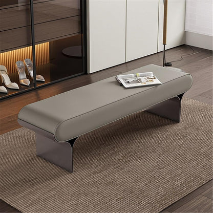 Modern Wooden Bench at The Foot of The Bed Long Beside The Suitable for Bedroom and Walk-in Closet Entryway(Small)