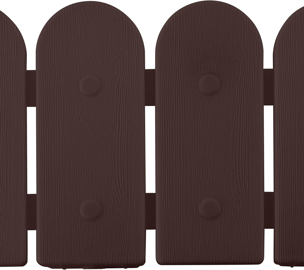 Evelyne Garden Border Plastic Edging: Wooden Fence Design - 8pcs Brown Yard Landscaping Fence Liner Lawn Edge Barrier - 10ft Kit of Decorative Lawn Panels Elements -Landscaping Edging-GMT-10374-A08