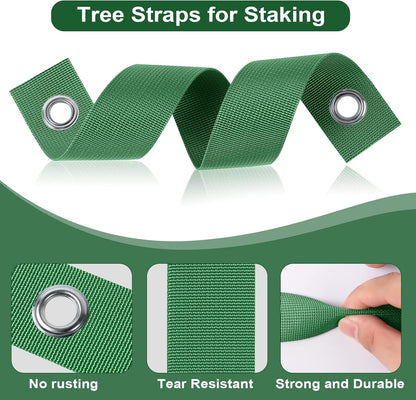 300 PCS Tree Straps for Staking, Tree Support Straps for Guying Staking Newly Planted Sapling Straight and Hurricane Protection, Heavy Duty Tree Stake Straps for Straightening