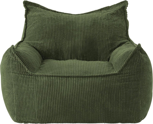 EBENCHICO Giant Bean Bag Chair for Adults, Corduroy Large Bean Bag Chairs for Teens with Armrests, Comfy Adult BeanBag Chair Sofa Couch with Filler Included for Bedroom Living Room
