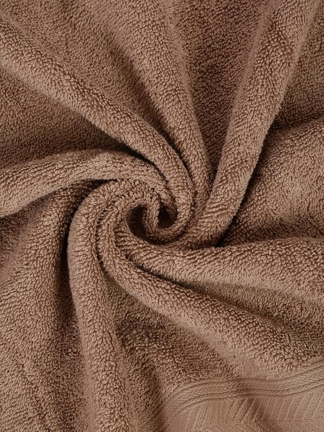 Casa Lino Face Towels & Body Wash Cloths for Showering - 100% Cotton Wash Cloths for Bathroom - Highly Absorbent & Quick Drying Washcloth Set - Cotton Washcloths 24 Pack (12" x 12") - (Brown)