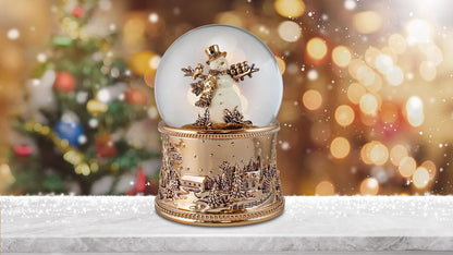 100MM Revolving Snowman Blowing Snow Globe by The San Francisco Music Box