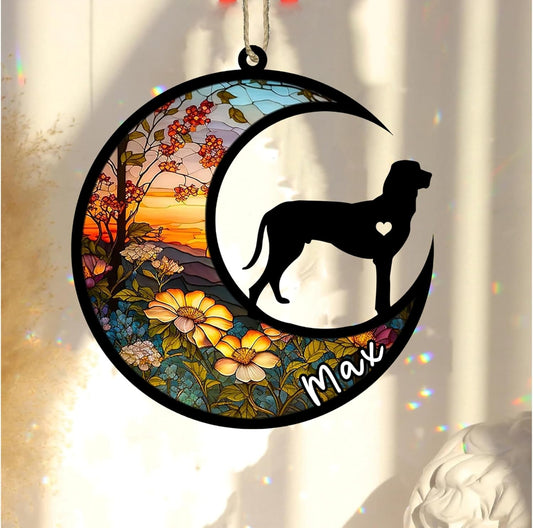 Personalized Dog Memorial, Custom Name Porcelaine Dog Christmas Ornament with Name, Custom Breeds, Pet Loss Light Catcher, Gifts for Lovers Loss of Pet Sympathy on Mothers Day Christmas