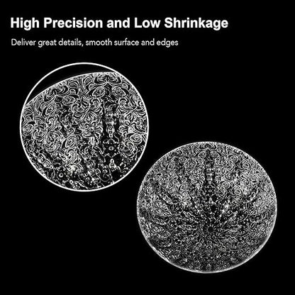 Clear Pro 3D Printer Resin, Glass-Like Ultra High Transparency, Non-Yellowing & Non-Brittle, High Precision 405nm UV Curing Resin for LCD/DLP 3D Printing (Clear, 1000g)