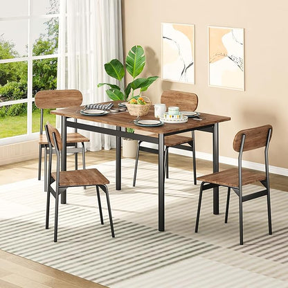 Hooseng Dining Room Table Set Dinner Table Set for 4 Breakfast Table Set for 4, Suitable Kitchen, Living Room, Breakfast, Small Spaces (1, Oval)