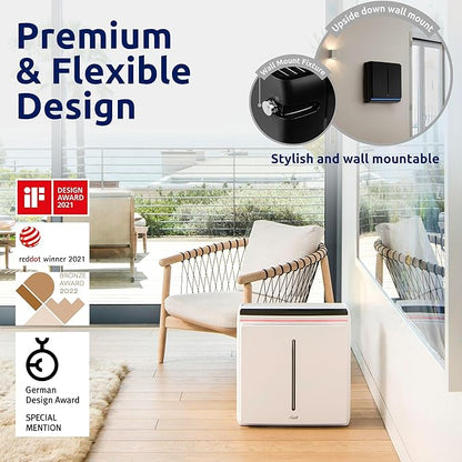 Rabbit Air, A3 SPA-1000N Air Purifiers for Home, Ultra Quiet HEPA Air Purifier - Wall Mountable Air Purifiers for Home Large Room, Allergies, Dust, Mold, Smoke & VOCs - (Black, Germ Defense Filter)