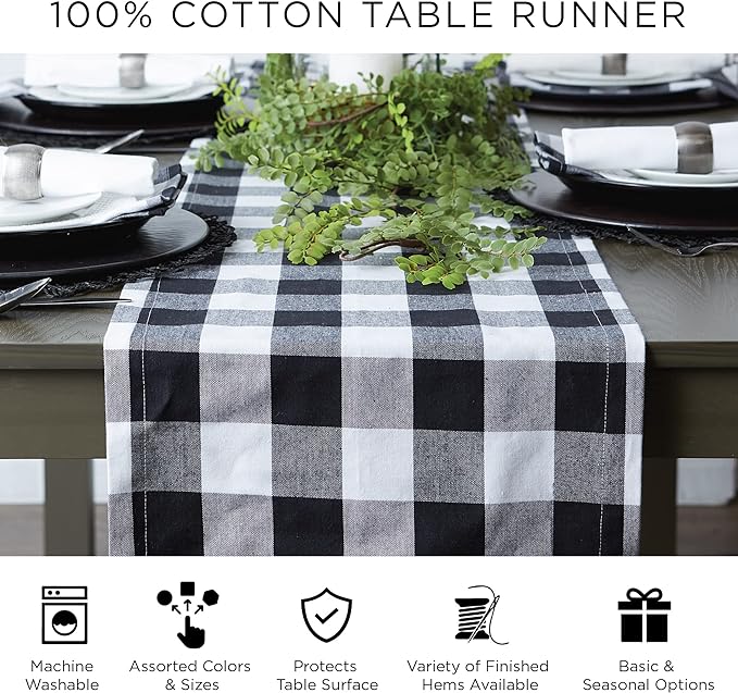 DII Woven Basic Tabletop Collection, Chevron Table Runner, 15x108, Stone Blue