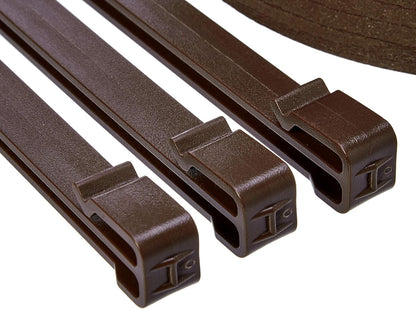 Amazon Basics Landscape Edging Coil, pack of 10 Stakes, 5 inch x 40FT, Brown