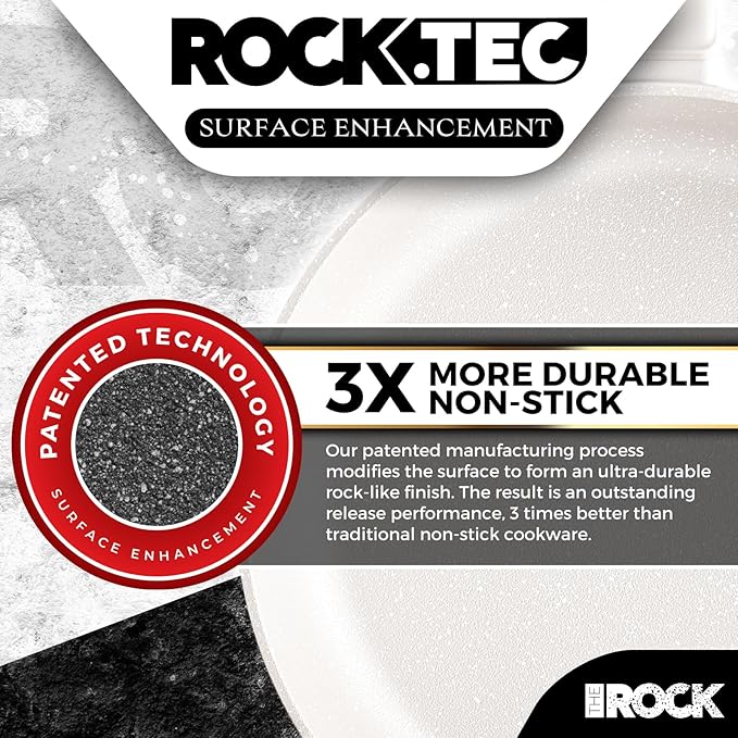 THE ROCK SOHO 8-Inch Ceramic Non Stick Frying Pan – Nothing Sticks, Never Warps, Lasts Longer, Non Toxic Skillet with Heat-Resistant Handle, PTFE PFOA & PFAS Free, Oven & Dishwasher Safe, Cream