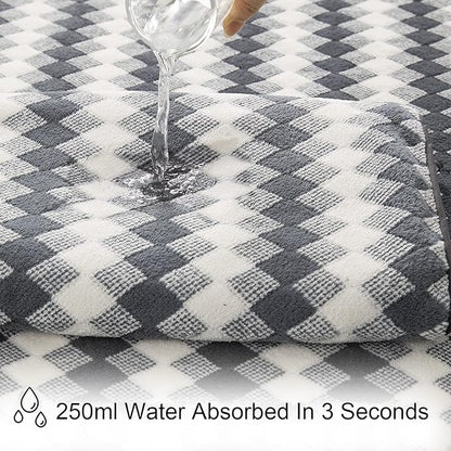 Grey Bath Towels Set of 4, Towels Large Bathroom 35X70in 600 GSM Quick Dry Towel Microfiber Thick Bath Towel Diamond Pattern Super Soft Absorbent Bath Sheets Towels for Adults Bathroom Spa Hotel