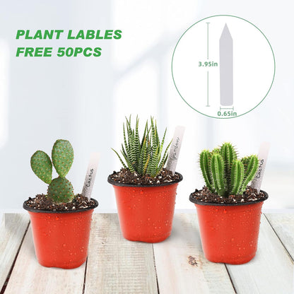 TDHDIKE Plastic Planter Nursery Pots 4" Small (50pcs) Seedlings Flower Pots Container Seed Starting Pots for Plants Come with 50pcs Labels