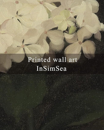 InSimSea Framed Wall Art - Large Canvas Prints for Living Room, Bedroom, Bathroom, Kitchen & Office Decor - White Hydrangea Oil Painting - 16x24in