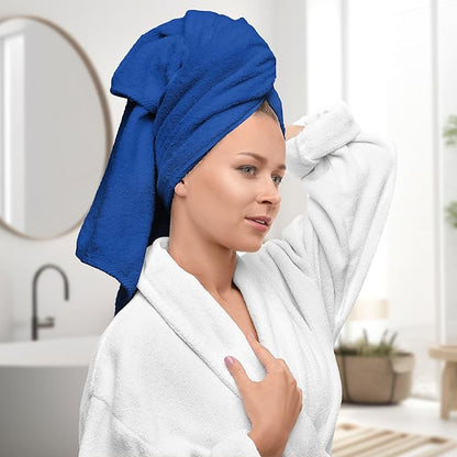 Avalon Towels Luxury 8 Piece Towels Set, 2 Bath Towels, 2 Hand Towels and 4 Washcloths, 600 GSM 100% Ring Spun Cotton Highly Absorbent Bathroom Towel Set, Ideal for Hotel, Spa and Gym (Royal Blue)