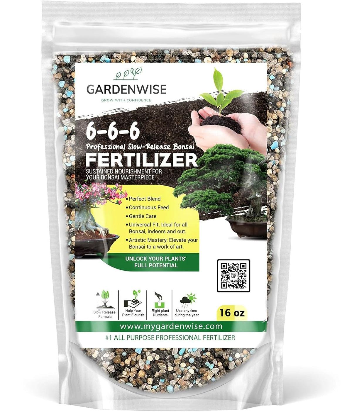 Bonsai Fertilizer Pellets – Slow-Release Bonsai Tree Fertilizer & Food for Compact Growth, Dense Branching & Healthy Roots | Ideal for All Bonsai & Money Tree (16 OZ)