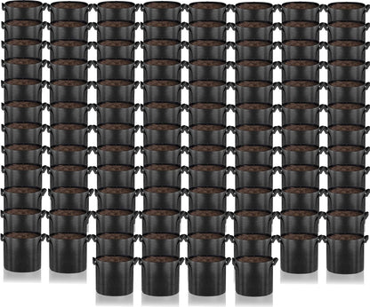 Gardenera Bulk Grow Bags - Pack of 100 5 Gallon Fabric Planters with Handles for Commercial and Large-Scale Growing