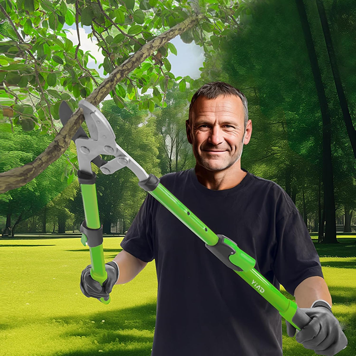 27-41" Telescopic Loppers for Tree Trimming, Heavy Duty Tree Cutter with Ergonomically Designed Handle, Extendable Branch Trimmer for Garden, Farm, Sharp Bypass Blades for Easy Cutting