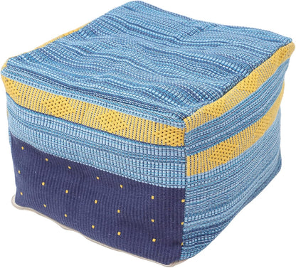 Homoyoyo Footstool Stuffed Foot Rest Floor Foot Stool Outdoor Footrest for Patio Square Pouf Pillows Decorative Square Seats Mat Cover Cotton Linen Dining Chair Office Chair