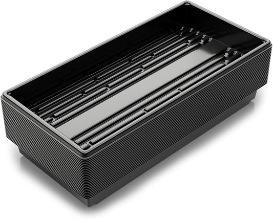 10x20 Inch Black Plastic 25 Pack Plant Propagation Tray – Growing Trays for Garden, Planting, Seedling, Soil & Hydroponic Horticulture - Microgreen Trays Grow Plants - No Drain Holes