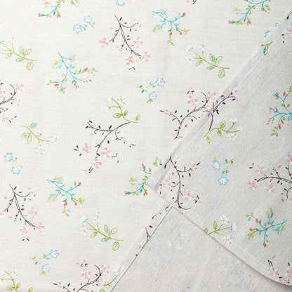 YiHomer Pastoral Round Tablecloth - 60 Inch Dia. - Beige Linen Table Cloth - Washable Table Cover with Dust-Proof Wrinkle Resistant for Restaurant, Picnic, Bistro, Indoor and Outdoor Dining, Gardenia