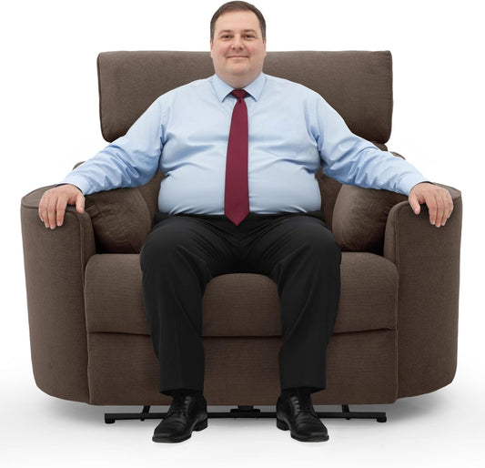 450lbs Oversized Power Recliner Chair, 52" Extra Wide Electric Chair for Big and Tall Adults, Linen Fabric Single Sofa with USB & Type-C Ports, 2 Pillows, Cloud Comfort for Living Room
