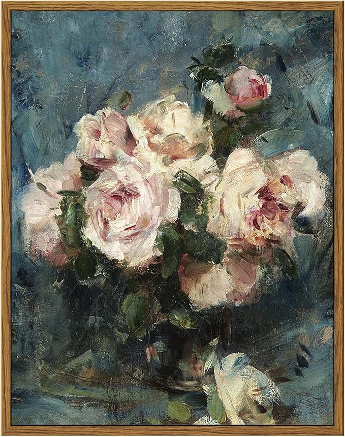 InSimSea Framed Wall Art for Living Room Flower Wall Art Home Decor Roses Vintage Botanical Prints Floral Paintings Canvas Art Wall Decor Floral Canvas Prints for Bedroom Office Decor 11x14in