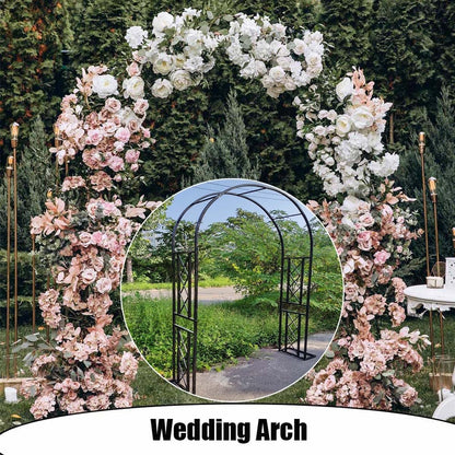 Garden Arbor, Metal Wedding Arch for Ceremony Party, Garden Trellis for Climbing Plants Outdoor, Wide 55" 71" 87" 103" 118" 134" Garden Arch Stand for Garden, Backyard, Lawn(Brown,87" x 91" x 16")
