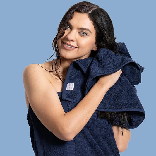 Chakir Turkish Linens | Hotel & Spa Quality 100% Cotton Premium Turkish Towels | Soft & Absorbent (6-Piece Hand Towels, Navy)