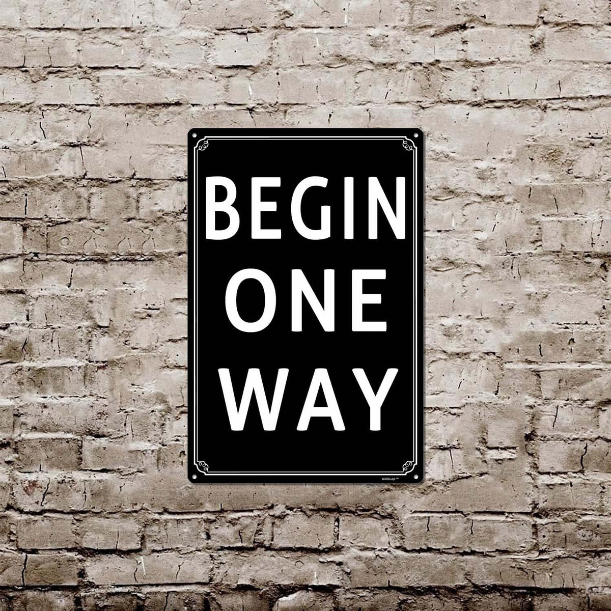 8x12" Begin One Way Parking Lot Sign - High-Intensity Grade Aluminum, Weatherproof & Fade-Resistant, Ideal for Outdoor & Indoor Use - Curbside Sign