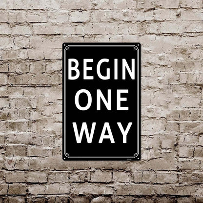 12x16" Begin One Way Parking Lot Sign - High-Intensity Grade Aluminum, Weatherproof & Fade-Resistant, Ideal for Outdoor & Indoor Use - Curbside Sign
