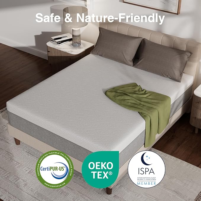 Novilla Mattress King Size 14 Inch, Gel Memory Foam Mattress King in a Box with Comfort Foam for Contour Support & Motion Isolation & Edge Support, CertiPUR-US Certified