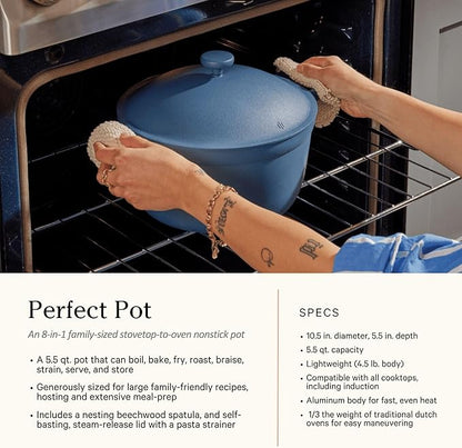 Our Place Cookware Duo - 7-Piece Set Including the Always Pan, Perfect Pot and Spatulas | Multifunctional, Toxin-Free Nonstick | Heat Safe up to 450°F | Oven, Stove, Induction Compatible | Sage