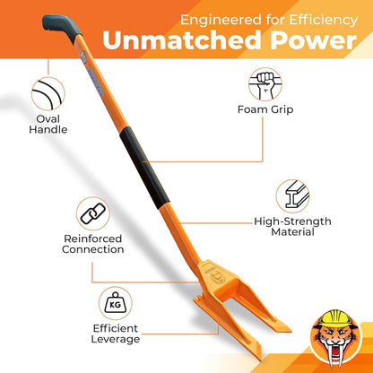 48” Oval Handle Demolition Bar – Ceiling/Wall Demo Bar - Versatile Multi Tool - For Home Renovations and DIYs - Trusted by Contractors, Firefighters & Restoration Professionals