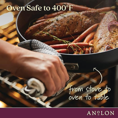 Anolon Advanced Home Hard Anodized Nonstick Skillet, 10.25 Inch – 10 Inch Fry Pan, Non Stick Saute Pan, Durable Cooking Skillet - Onyx
