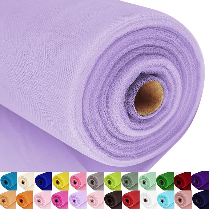 Lavender Tulle Fabric Roll Spool Bolt (54 Inch by 40 Yards) Large Tulle Wedding Party Decoration, Tutu Skirt, Table Runner, Gift Wrapping, Bridal Shower, Soft & Drape (Lavender)