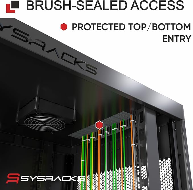 Sysracks 15U Wall Mount Server Rack Cabinet, 19” Locking Network Rack, 24” Deep, Glass Door, with Fan, PDU and Shelf