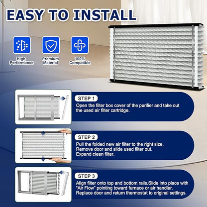 2-Pack 210 Air Filter Replacement Compatible with AprilAire Whole House Air Purifiers,Models 1210, 1620, 2210, 2216, 3210, 4200, MERV 11, Size: 20x25x4 Pleated HVAC AC Furnace Filter
