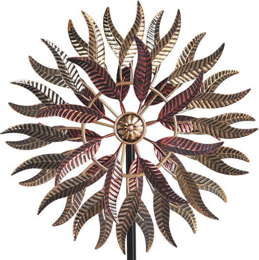 Large Outdoor Metal Wind Spinner,Two-Way Wind Sculptures,360 Degrees Kinetic Wind Spinners Yard Art Decor for Patio, Lawn & Garden 63 * 13.4 Inches