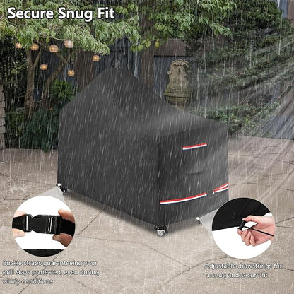 60 Inch Large Green Egg Big Grill Table Cover, Kamado Ceramic BBQ Grill Cover, Waterproof Heavy Duty Outdoor Grill Cover, BBQ Cover, Grill Cart Cover