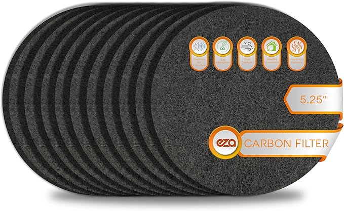 RV Premium Charcoal Activated Carbon Fiber Air Conditioner Filter - Air Duct AC Carbon Filter Replacement for RV AC Vent (10 Pack, 5.25" Round)